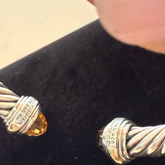 Silver And Gold Twisted Cuff Bracelet By David Yurman - Picture 6 of 14